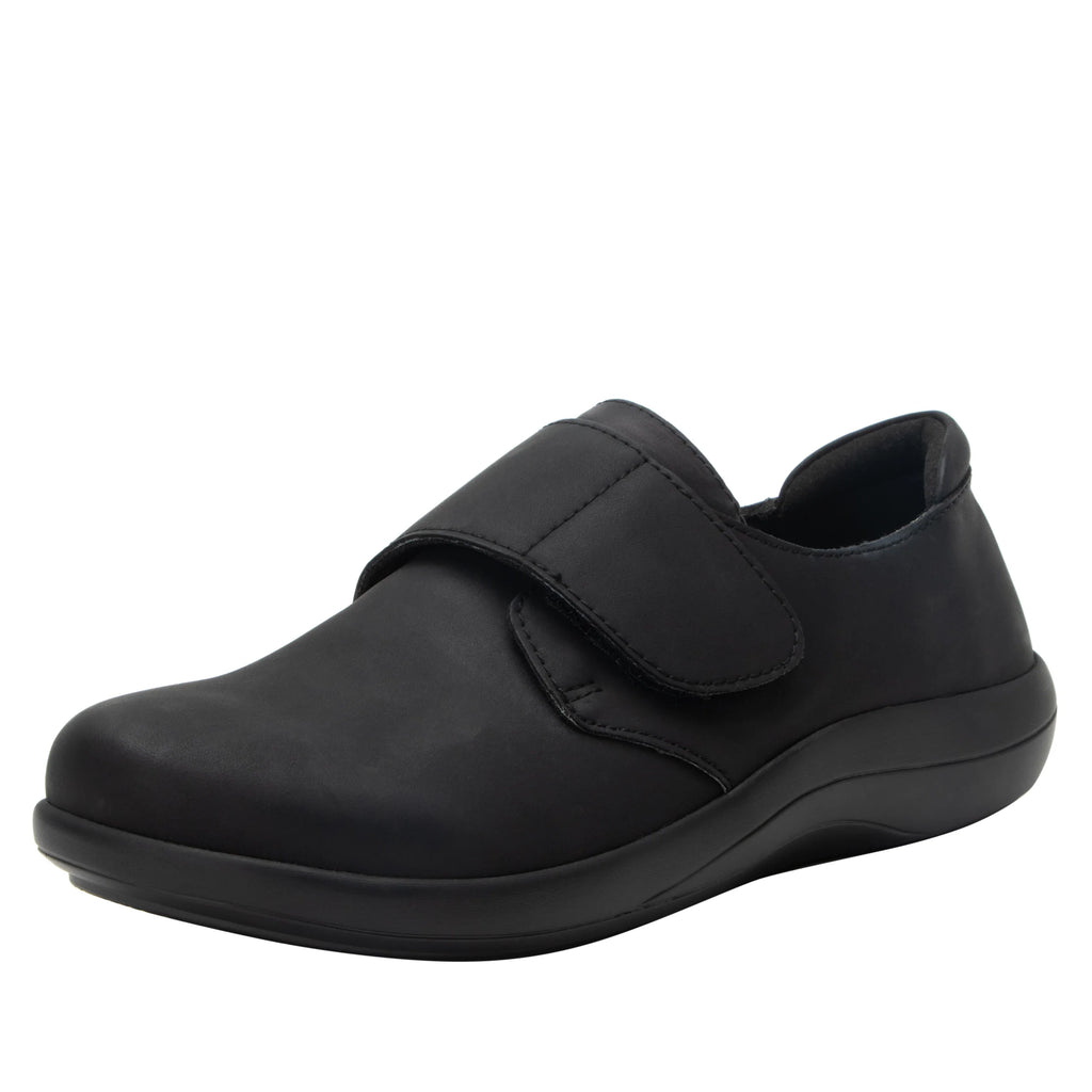 Spright Black Nubuck sport rocker shoe with a vegan upper and lightweight responsive outsole. SPR-7476_S1