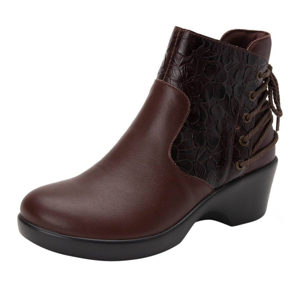 Stevee Cute Stuff Cocoa features a stylish zig-zag adjustable Lace-up detail with a side zip closure and contrast leather at the ankle and boot shaft - STE-796_S1 (2271800918070)