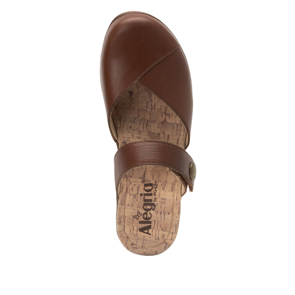 Sydni Clay clog with adjustable hook and loop closure on a wood look wedge outsole - SYD-7407_S5