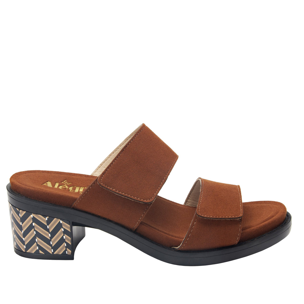 Tia Sienna adjustable strap slip on sandal with printed leather wrapped comfort block heel outsole- TIA-602_S3