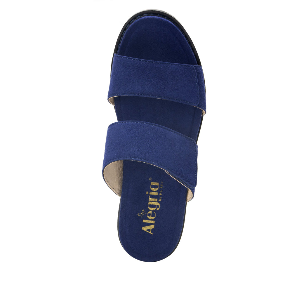 Tia Sapphire adjustable strap slip on sandal with printed leather wrapped comfort block heel outsole- TIA-603_S5