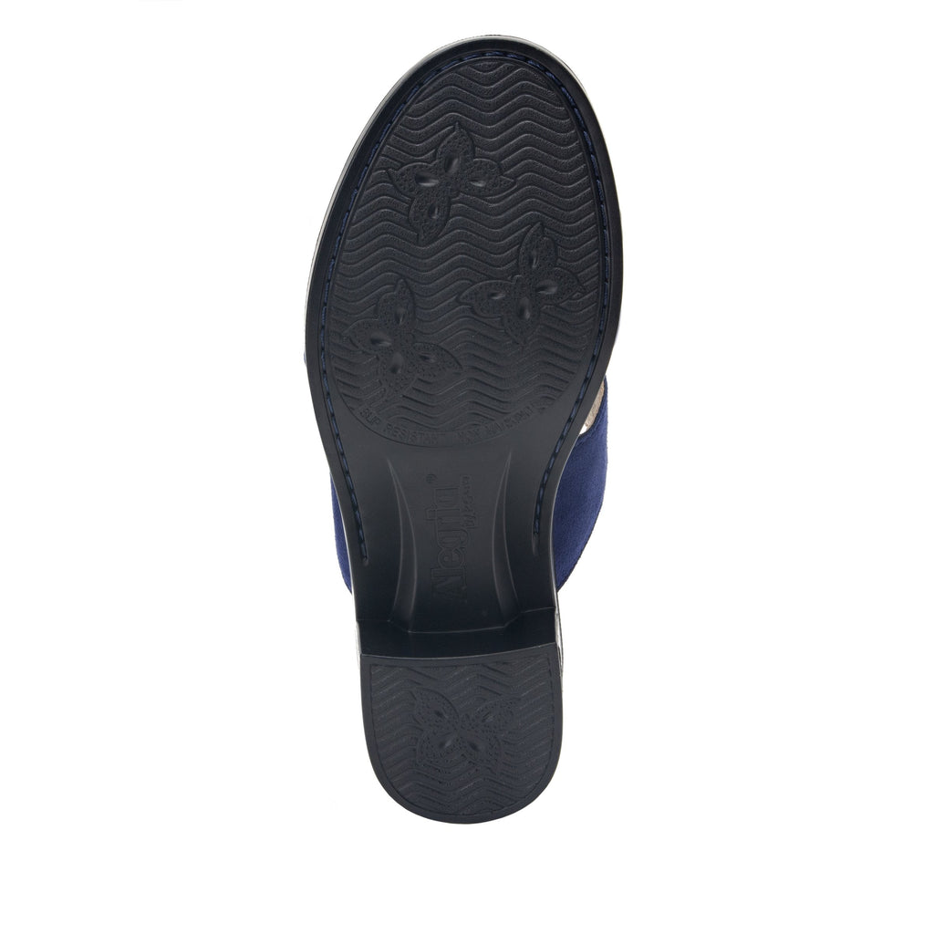 Tia Sapphire adjustable strap slip on sandal with printed leather wrapped comfort block heel outsole- TIA-603_S6