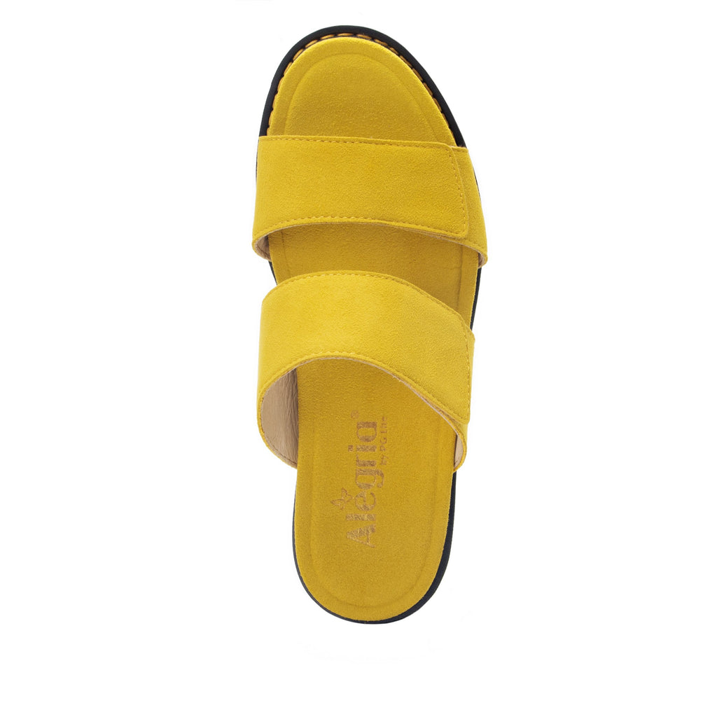 Tia Saffron adjustable strap slip on sandal with printed leather wrapped comfort block heel outsole- TIA-607_S5