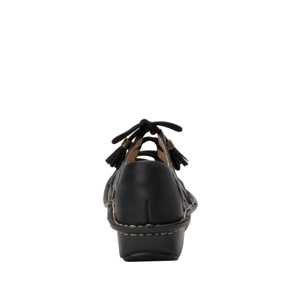 Valerie Black Burnish Sandal with adjustable laceup on mini outsole - VAL-611_S4