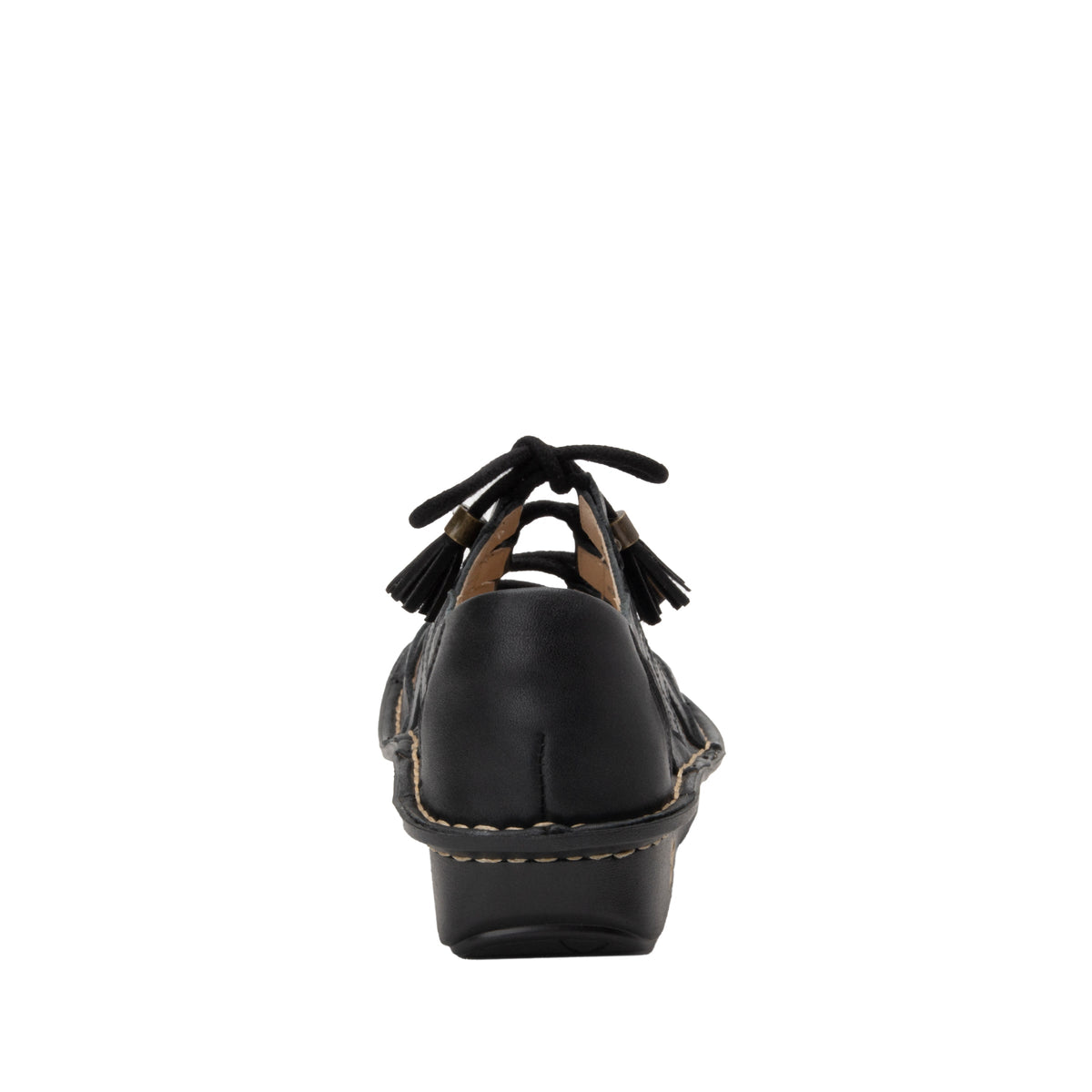 Valerie Black Burnish Sandal with adjustable laceup on mini outsole - VAL-611_S4