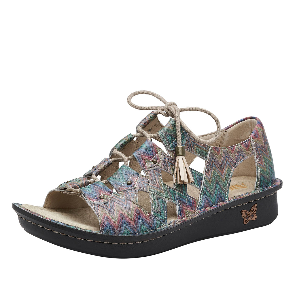 Valerie Woven Wonder Sandal with adjustable laceup on mini outsole - VAL-7519_S1