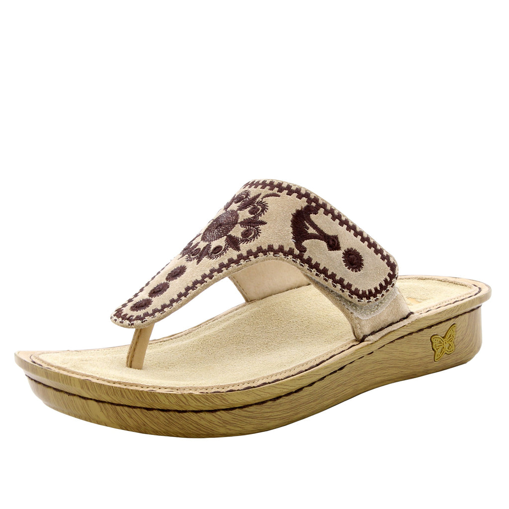Vanessa Mandala Natural flip-flop style sandal with adjustable strap on the mini outsole - VAN-178_S1 (1563275001910)