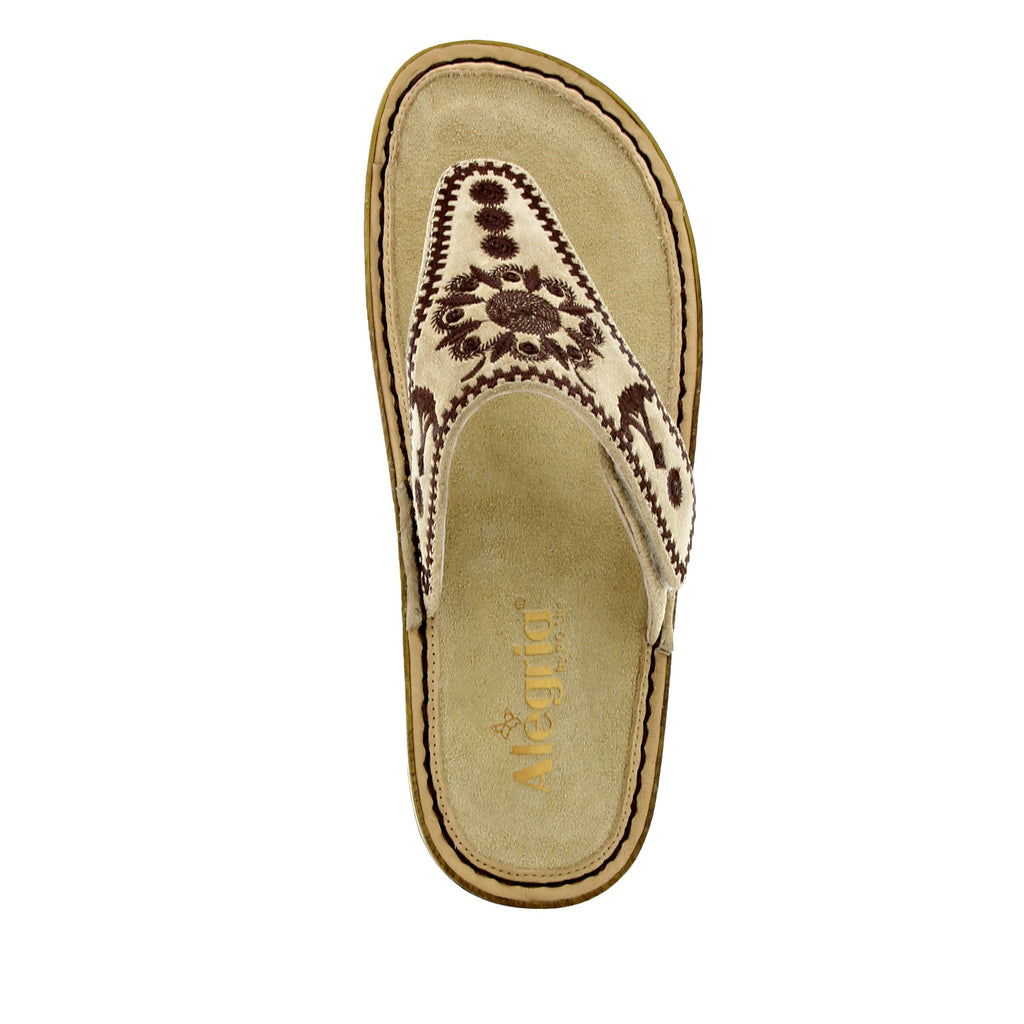 Vanessa Mandala Natural flip-flop style sandal with adjustable strap on the mini outsole - VAN-178_S4 (1563275001910)