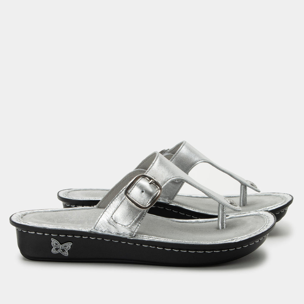 Vella Silver Sandal | Alegria Shoes