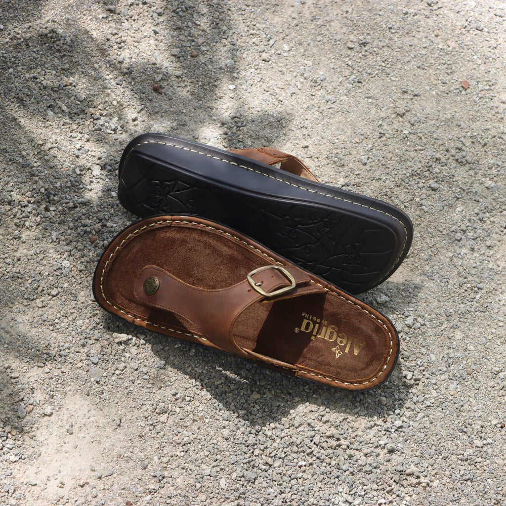 Vella Oiled Brown flip-flop sandal on a mini outsole - VEL-7412_S2