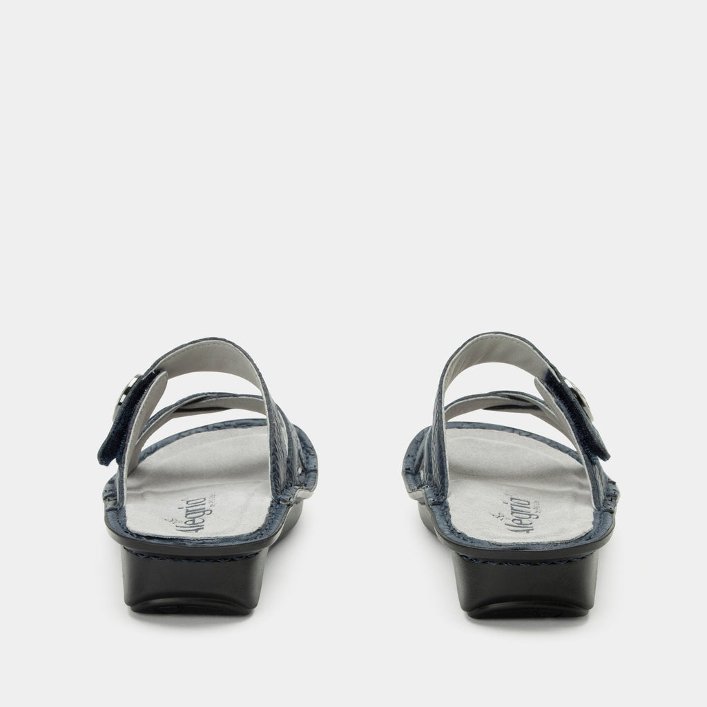 Victoriah Basketry Navy Sandal | Alegria Shoes
