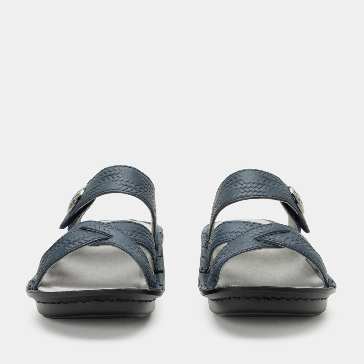 Victoriah Basketry Navy Sandal | Alegria Shoes