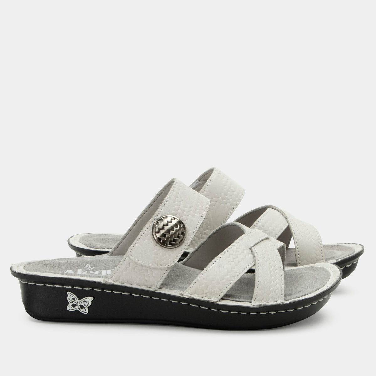 Victoriah Basketry White Sandal | Alegria Shoes