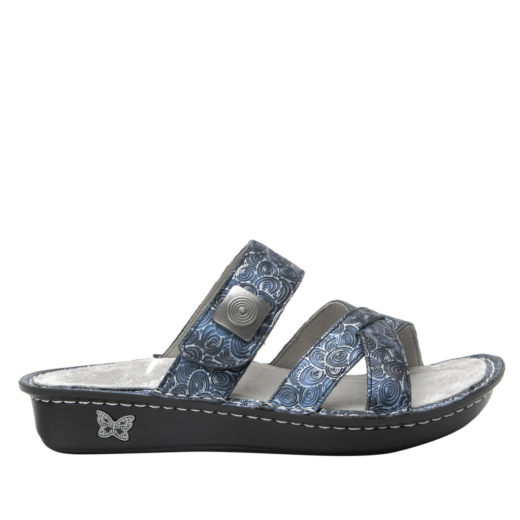 Victoriah Spherical with crisscross detail and adjustable strap slide on sandal on mini outsole - VIC-7417_S3