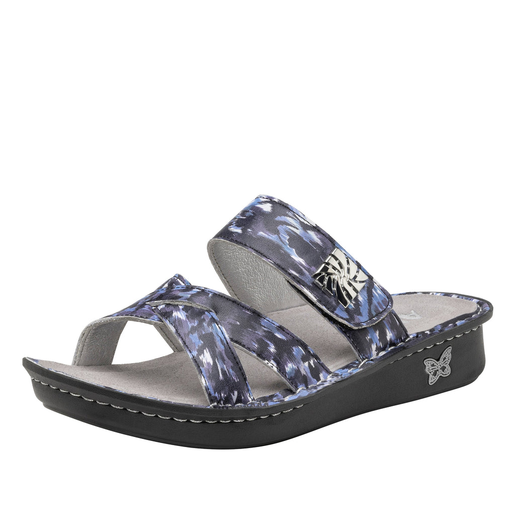 Victoriah Feral with crisscross detail and adjustable strap slide on sandal on mini outsole - VIC-7501_S1