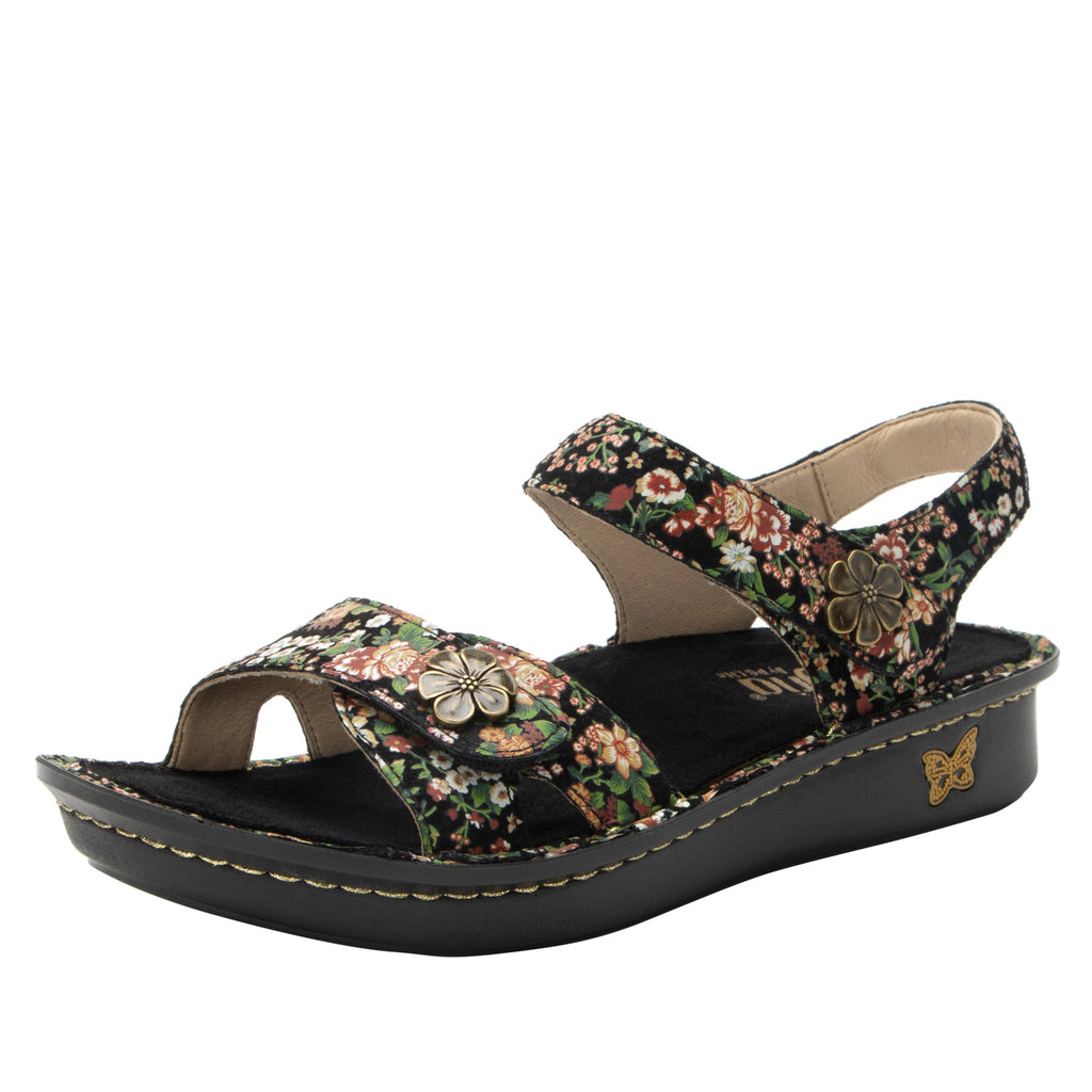 Vienna Earthy Bloom Sandal with two adjustable hook and loop strap closures and ankle strap - VIE-7404_S1