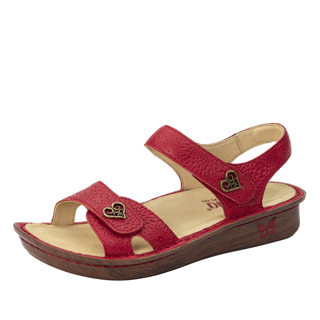 Vienna Roman Candle Coral Sandal with two adjustable hook and loop strap closures and ankle strap - VIE-7530_S1