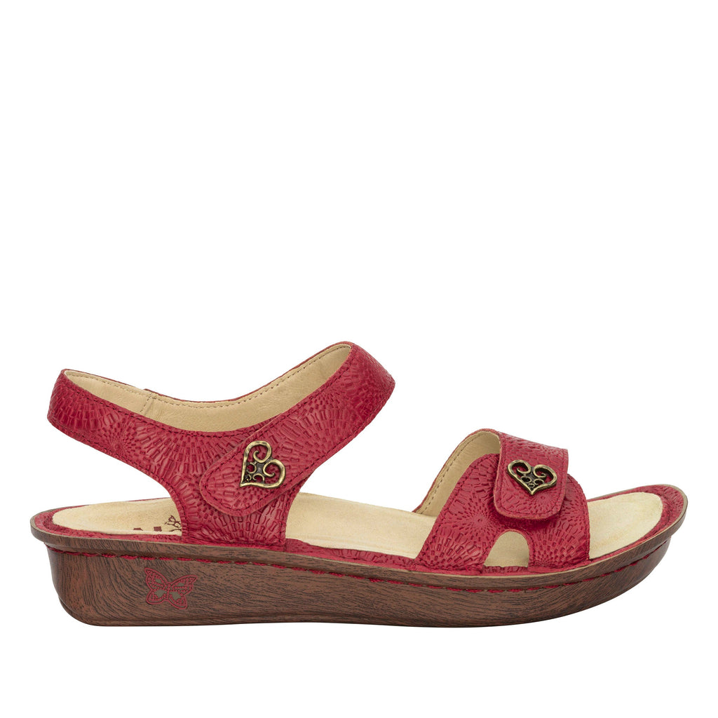 Vienna Roman Candle Coral Sandal with two adjustable hook and loop strap closures and ankle strap - VIE-7530_S3