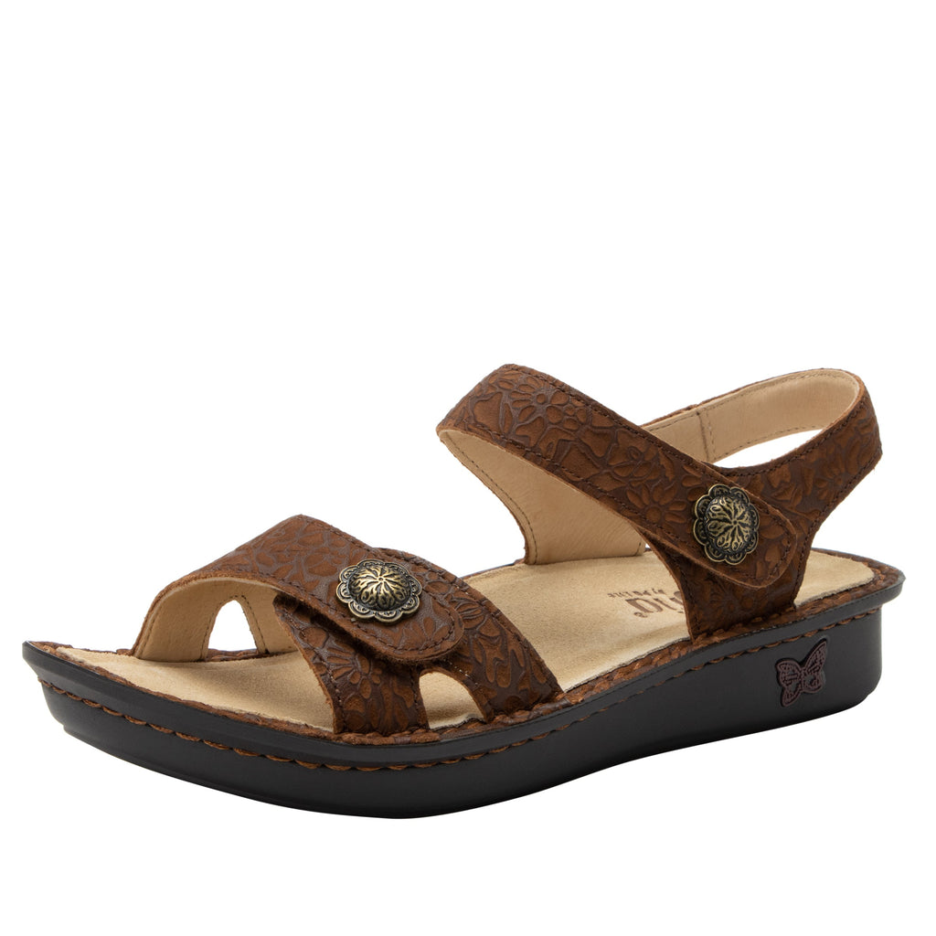 Vienna Delicut Tawny Sandal with two adjustable hook and loop strap closures and ankle strap - VIE-7608_S1