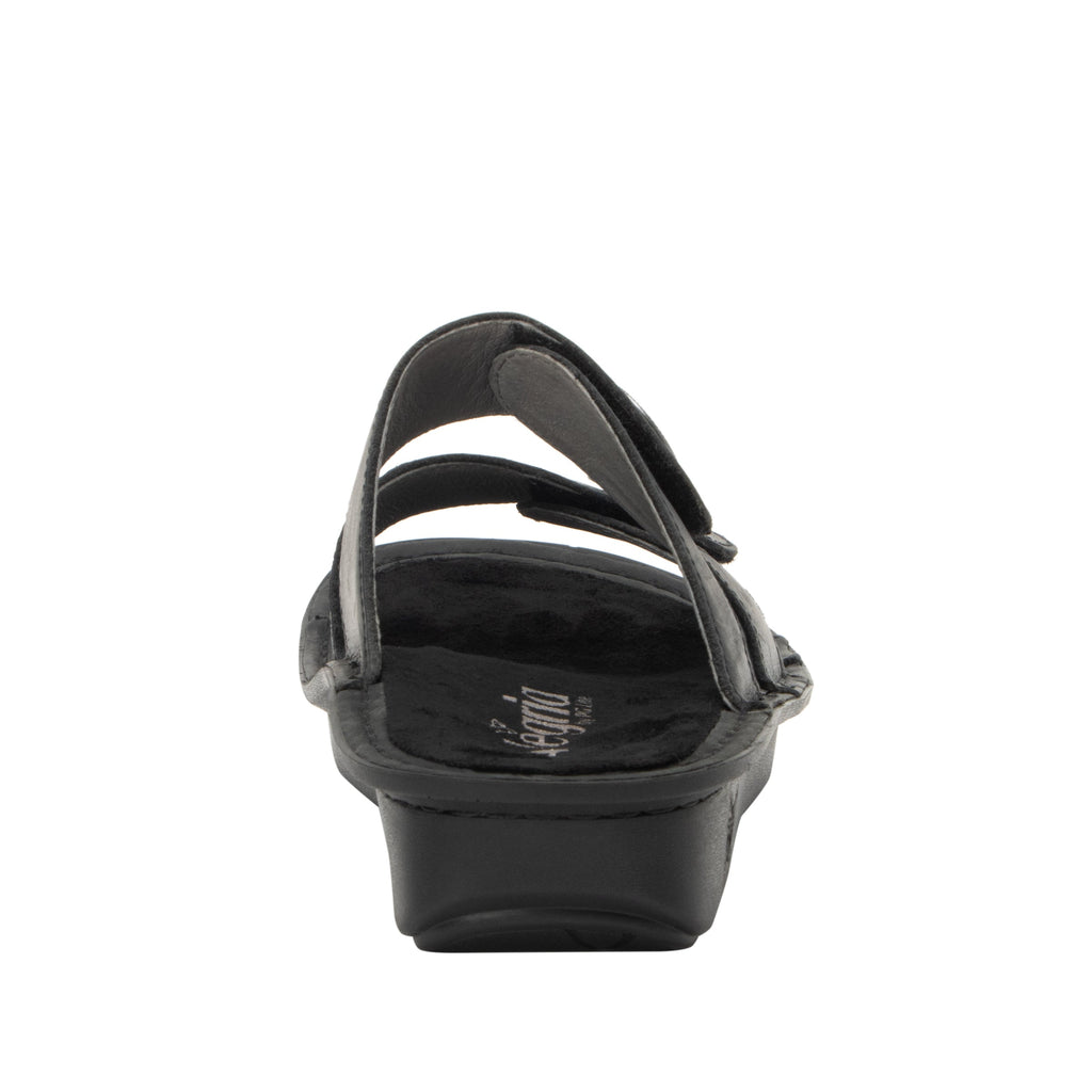 Violette Oiled Black slide sandal with cutout design on mini outsole - VIO-7414_S4