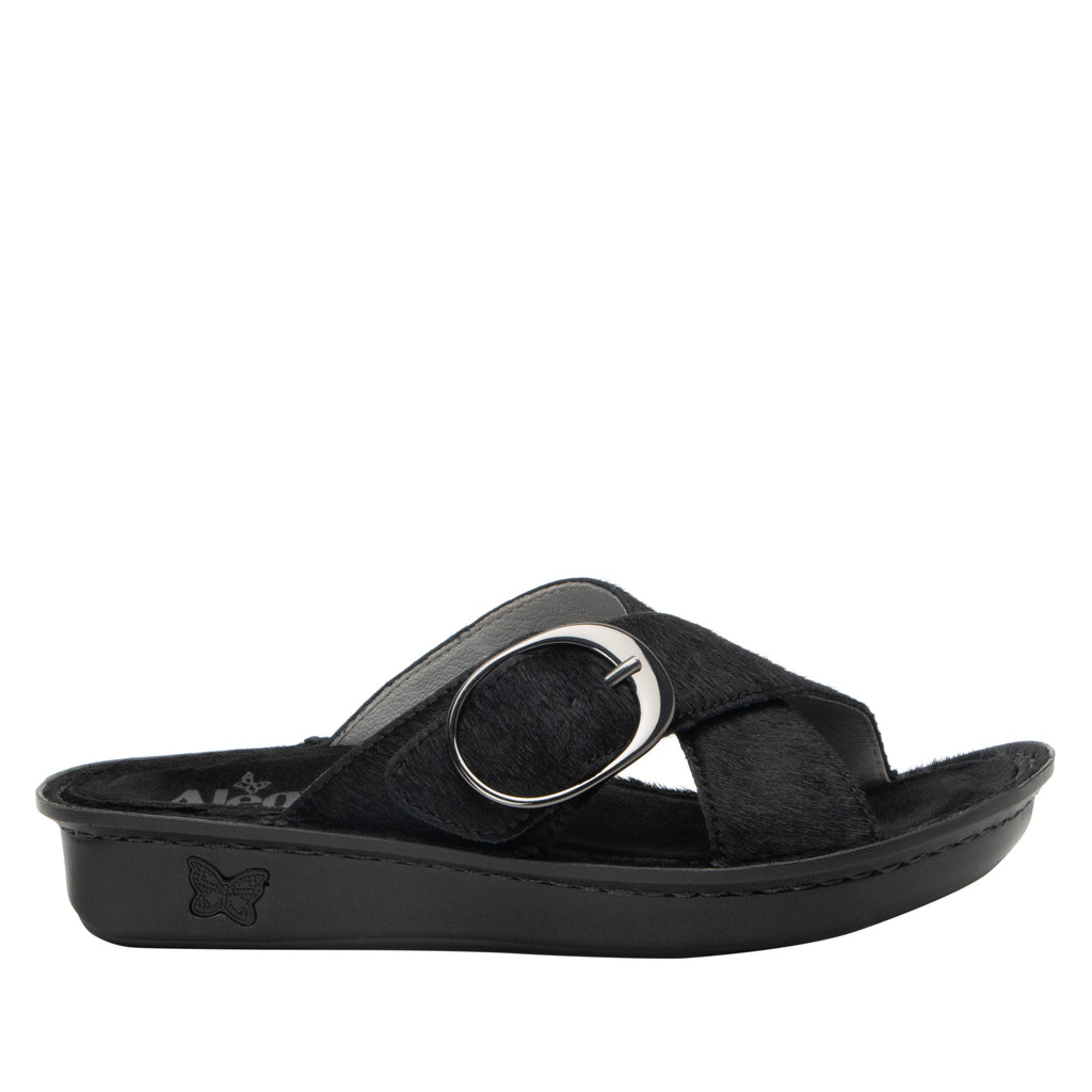 Vanya Night Vision slide sandal with cross straps and buckle on a mini outsole - VYA-7410_S3