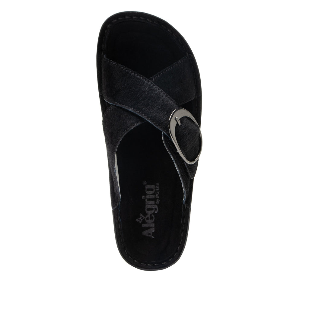 Vanya Night Vision slide sandal with cross straps and buckle on a mini outsole - VYA-7410_S5