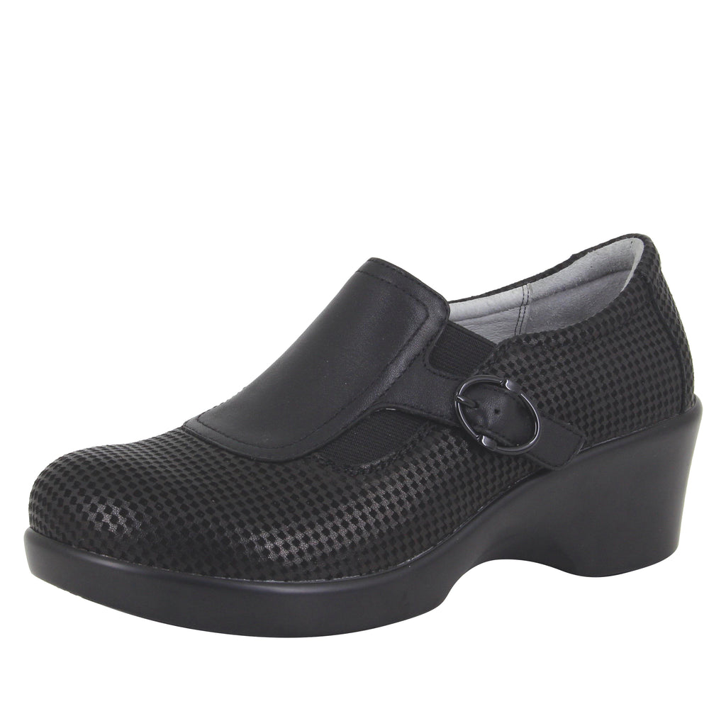 Enyah Houndstooth Mini wedge shoe with elastic gore and slip resistant outsole - ENY-773_S1 (520405909558)